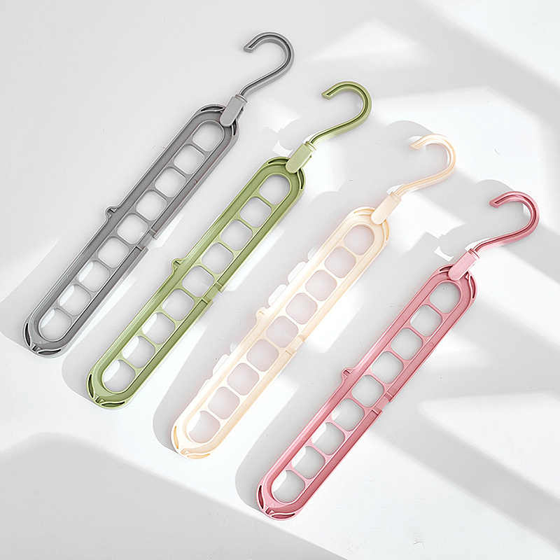 BST 9 Holes Plastic Magic Hanger Saving Space Master Household Multi-functional Rotating Universal Wardrobe Storage Pants Hanger