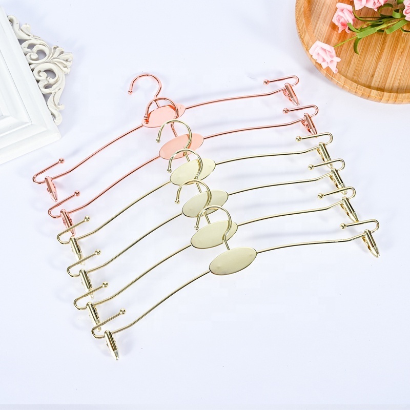 Metal Lingerie Underwear Hanger Custom Logo For Fashion Brand Display Clothes Bra Underwear Bikini Hangers