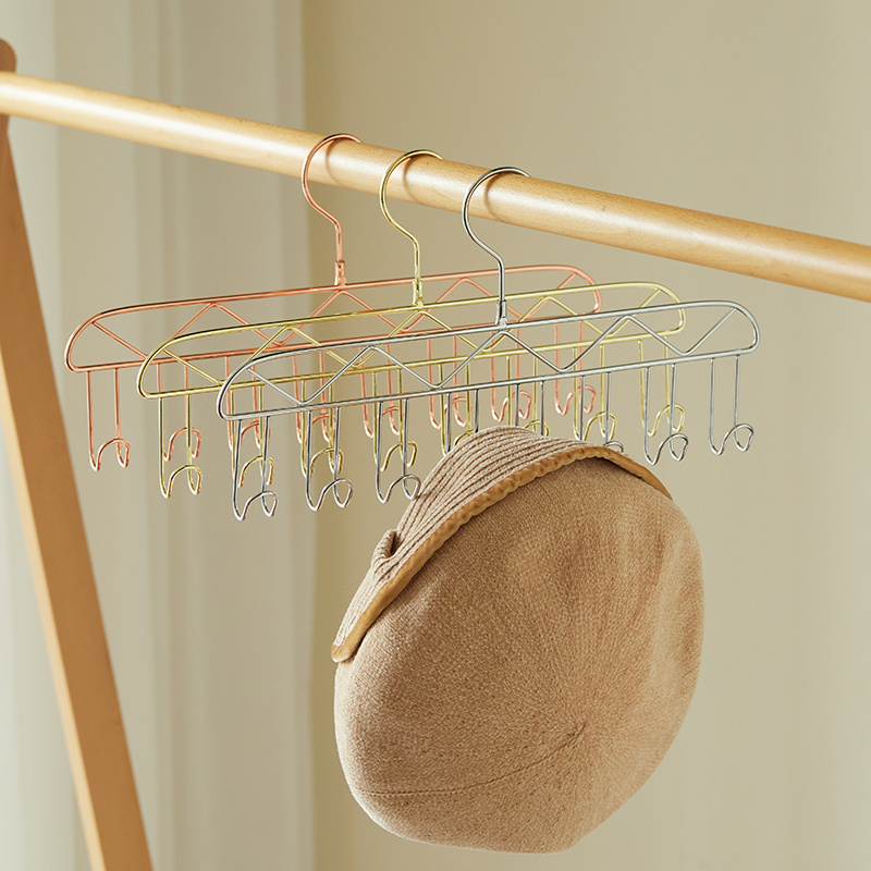 8 Hooks Magic Metal Pants Hanger Rack Slack Trousers Hanger Space Saving Non-Slip Closet Storage Organizer for handbag