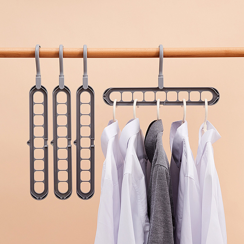 BST 9 Holes Plastic Magic Hanger Saving Space Master Household Multi-functional Rotating Universal Wardrobe Storage Pants Hanger