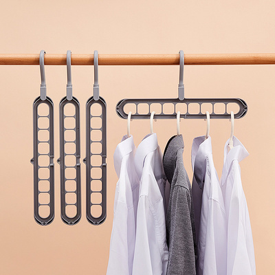 BST 9 Holes Plastic Magic Hanger Saving Space Master Household Multi-functional Rotating Universal Wardrobe Storage Pants Hanger