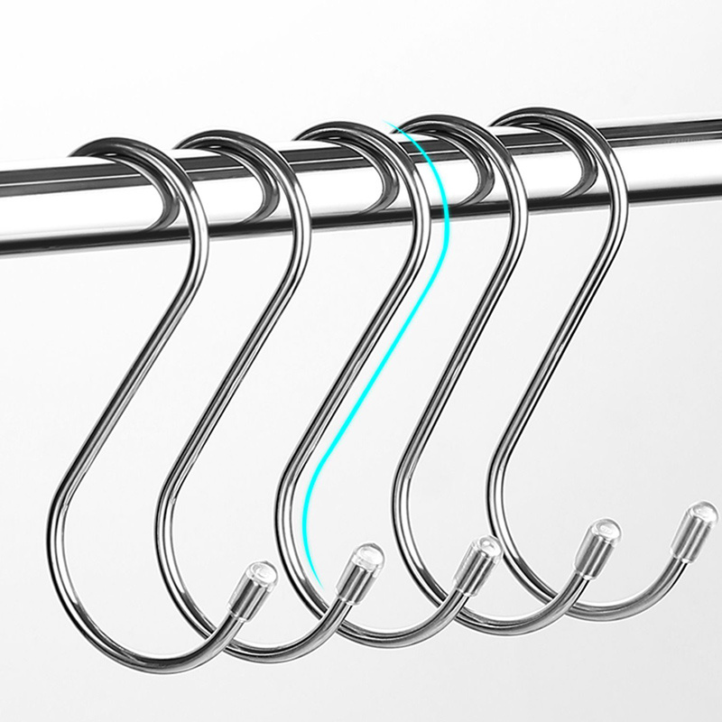 Metal S Shaped Hooks Stainless Steel Metal Hangers Hanging Hooks for Kitchen, Work Shop, Bathroom, Garden