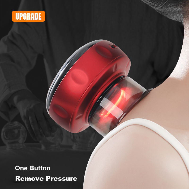 BEISIDE One-button Release Pressure Heating Vacuum Hijama Therapy Massager Cupping Electric Scraping Cupping Machine For Body