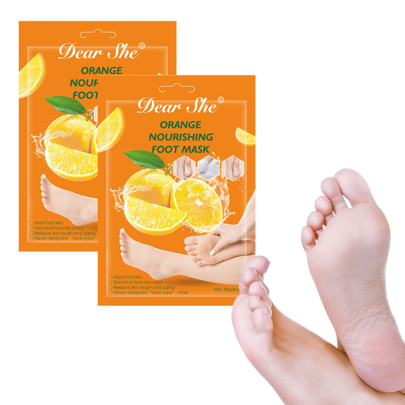 Hot selling Moisturizing Vitamin C Exfoliating Foot Mask Sock Organic Plant Extracts Feet Peeling Baby Your Foot Skin Care Mask