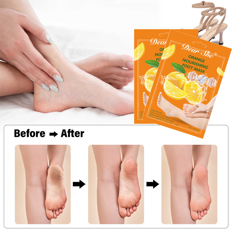 Hot selling Moisturizing Vitamin C Exfoliating Foot Mask Sock Organic Plant Extracts Feet Peeling Baby Your Foot Skin Care Mask