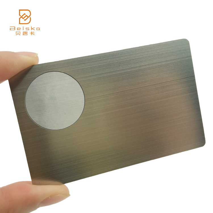 Matte Black Stainless Steel Hybrid One Card Contactless NFC Metal Business Card RFID Metal Card