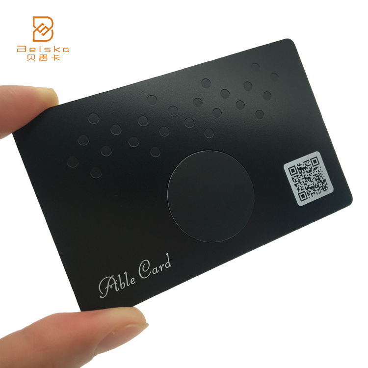 Matte Black Stainless Steel Hybrid One Card Contactless NFC Metal Business Card RFID Metal Card