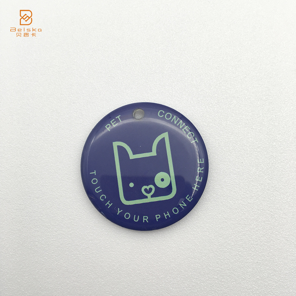 Customized Printing ISO14443A 13.56MHZ Jelly Pet Dog Tag RFID 213 NFC Epoxy Tag