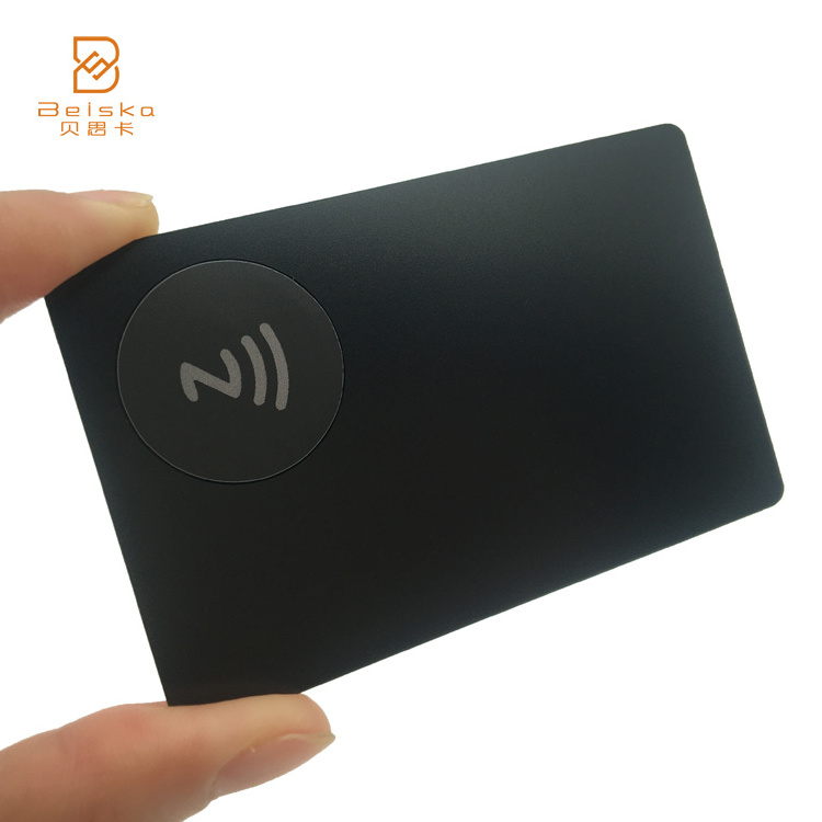 Matte Black Stainless Steel Hybrid One Card Contactless NFC Metal Business Card RFID Metal Card