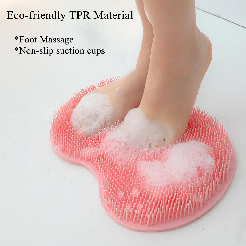 Hot Sale Body Scrubber Efoliating Mat Massage Bath Brush Bathroom Non-slip Foot Shower Mat with Suction Cup