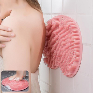 Hot Sale Body Scrubber Efoliating Mat Massage Bath Brush Bathroom Non-slip Foot Shower Mat with Suction Cup