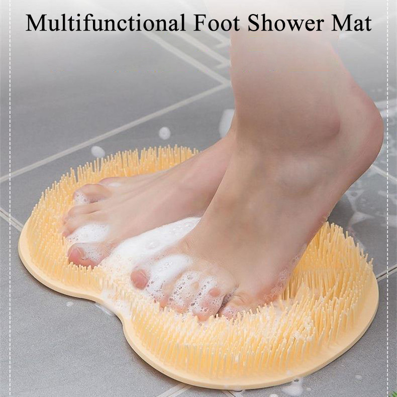 Hot Sale Body Scrubber Efoliating Mat Massage Bath Brush Bathroom Non-slip Foot Shower Mat with Suction Cup