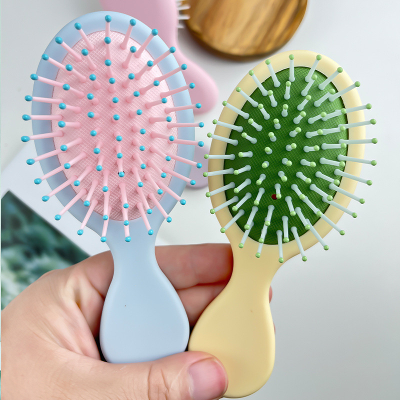 High quality pocket air cushion massage comb detangling hair brush cute portable paddle air cushion hair brush for girls