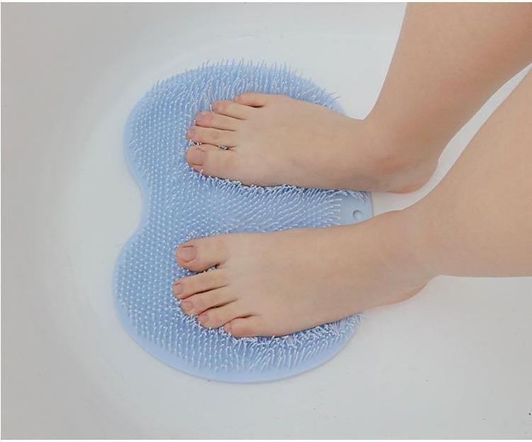 Hot Sale Body Scrubber Efoliating Mat Massage Bath Brush Bathroom Non-slip Foot Shower Mat with Suction Cup