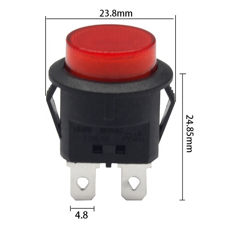 16A 250VAC 4 PIN Toggle Rocker Switch Push Button Round Micro Switch