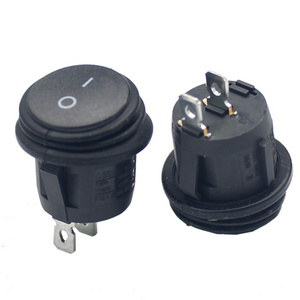 IP65 6A Waterproof ON-OFF Switch Black Mini Rocker Switch 3 PIN Illuminated Switch