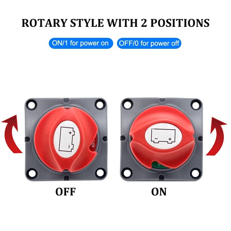 Battery Disconnect Switch 275A Battery Isolator Shut Off Switch On Off Position 12-48 V Cutoff Master Switch