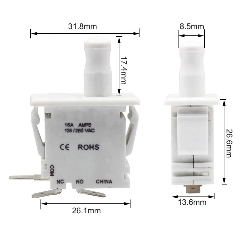 16A Pul-Push 3PIN Door Switch Pull Out to Lock Cheat Selflocking Function Door Switch