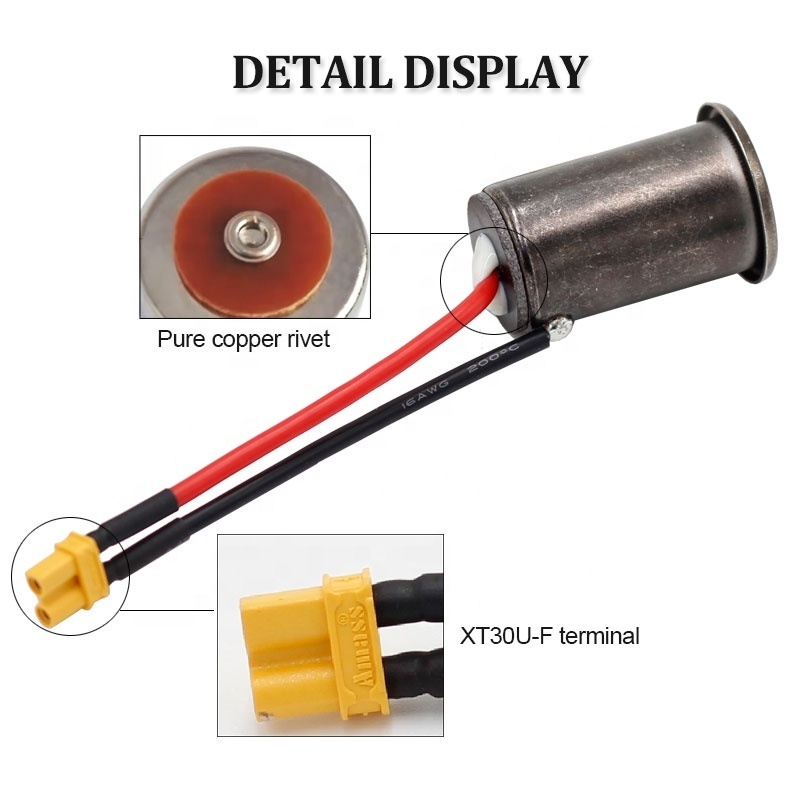 24V Cigar Lighter Socket DC 12V Cigarette Socket for Marine Car with 16awg xt30u terminal