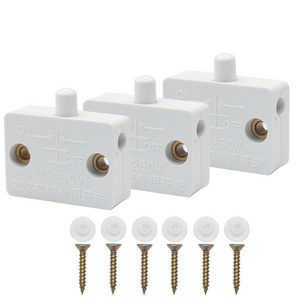 1 amp 202 Type White Door Switch For Wardrobe Door Cabinet Normally Closed Lamp Switch