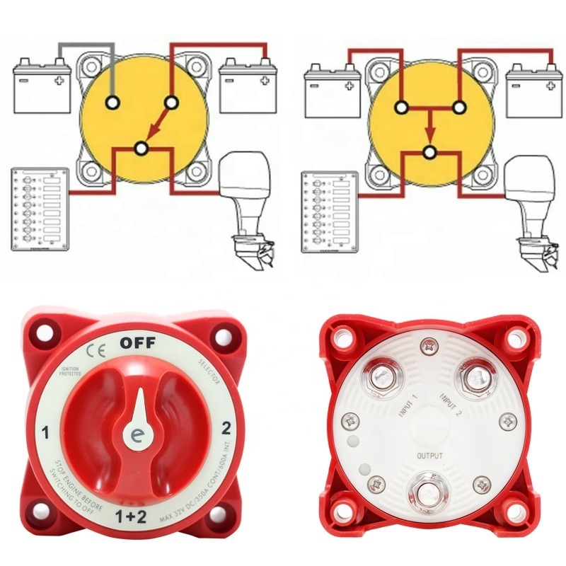 32V 350A Marine Battery Isolation Switch Selector 4 Position Battery Switch For Truck