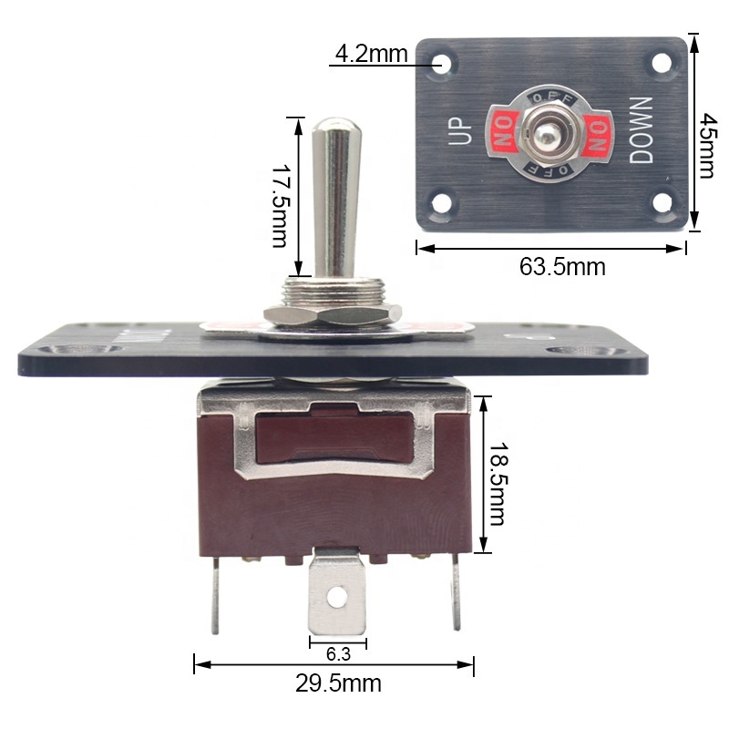 ON-OFF-ON Toggle Switch Position Momentary With Rainproof 15A 250VAC Single Pole ON-OFF Toggle Switch