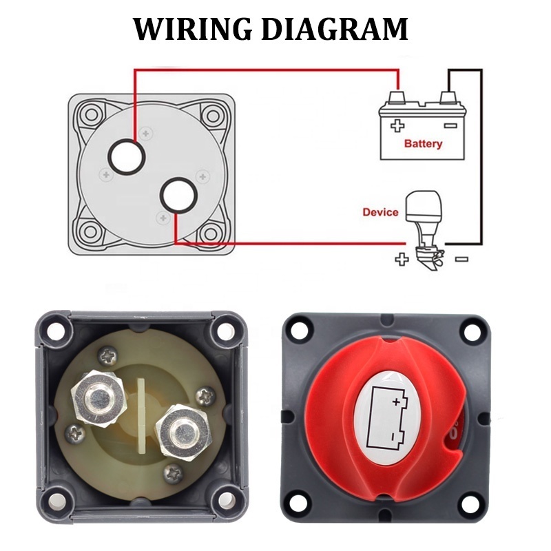 Battery Disconnect Switch 275A Battery Isolator Shut Off Switch On Off Position 12-48 V Cutoff Master Switch