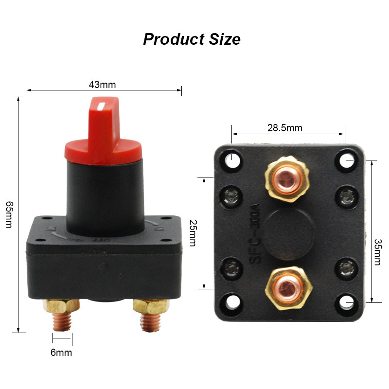 300A 60VDC Universal Car Auto Isolating Battery Disconnect Boat Cut Off Kill Switch