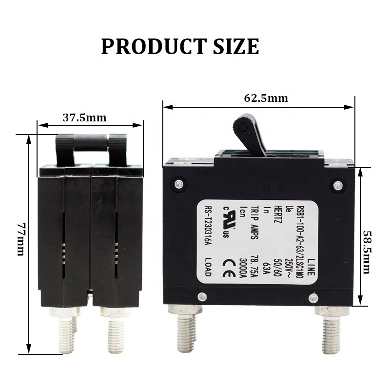 63A Hydraulic Electromagnetic Circuit Breaker Medical Aviation Precision Equipment Protector