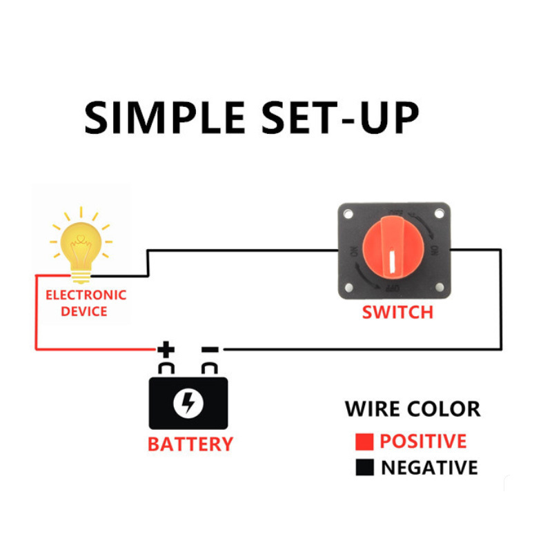 300A 60VDC Universal Car Auto Isolating Battery Disconnect Boat Cut Off Kill Switch