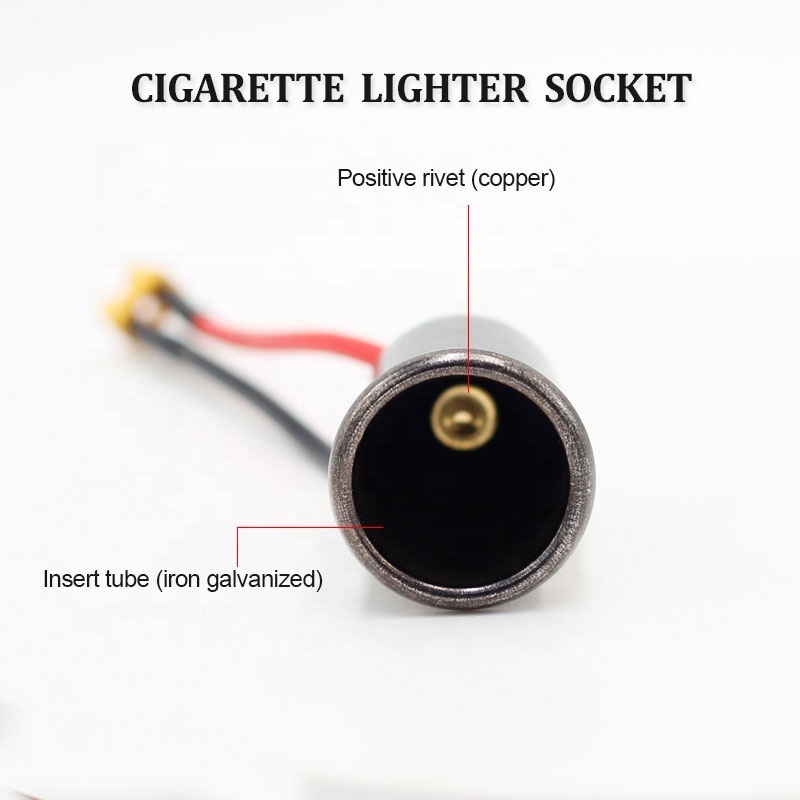 24V Cigar Lighter Socket DC 12V Cigarette Socket for Marine Car with 16awg xt30u terminal