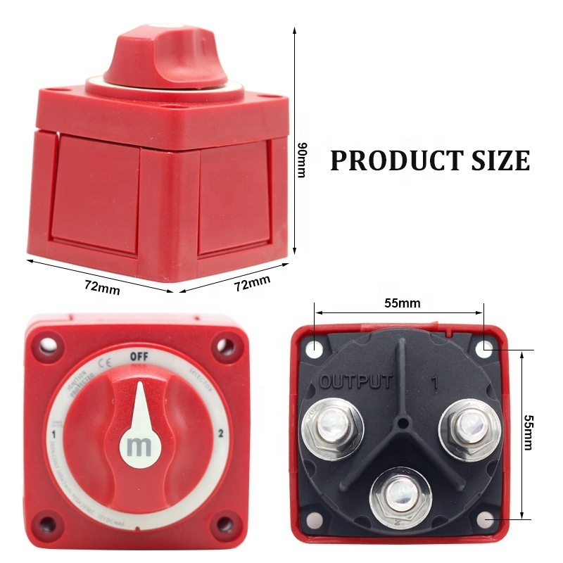 Car Auto RV Marine Boat 12V-48V 300A Single Circuit Battery Selector Isolator Disconnect Rotary Switch Cut