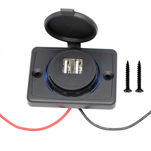 12V Panel Mount Dual 3.1A Seat Dual USB Charging Port Detachable USB Charger