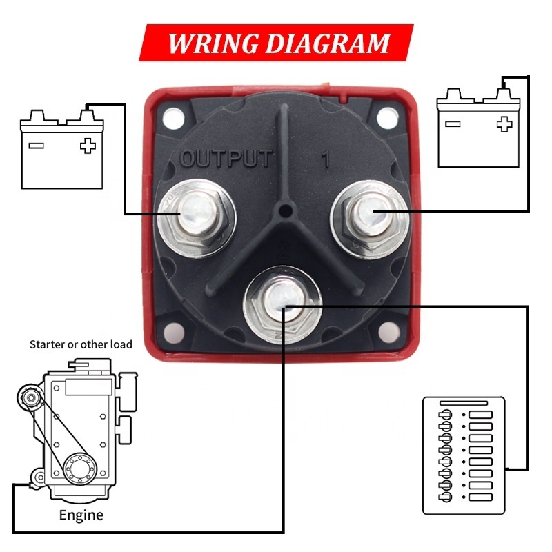 Car Auto RV Marine Boat 12V-48V 300A Single Circuit Battery Selector Isolator Disconnect Rotary Switch Cut