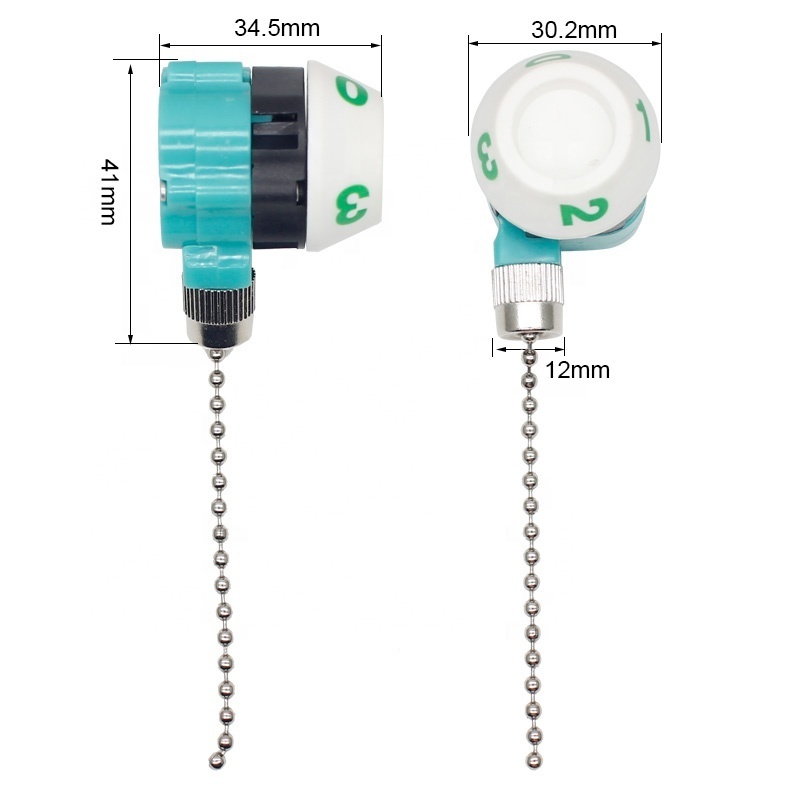 ZE-208M-S6 Switch for Home Ceiling Fan Light Lamp Replacement Pull Chain Control Switch