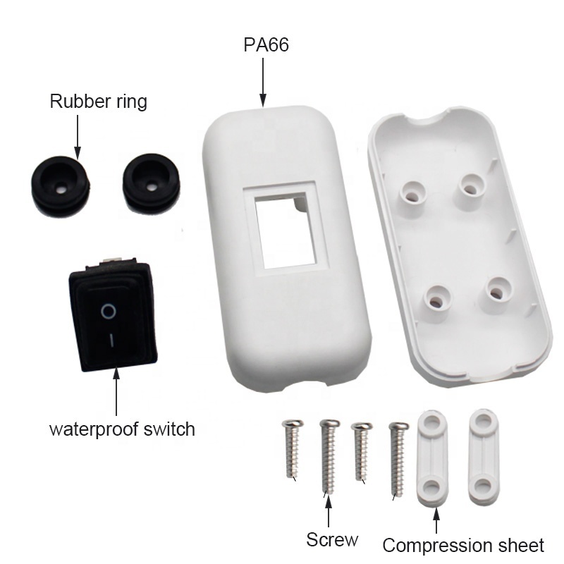 IP65 Waterproof Inline ON-OFF Switch With Replacement LED Rocker Switch For Lamp Desk Table Light