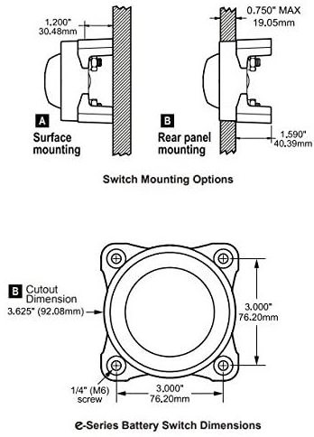 350A disconnecting battery switch 4PIN for dual battery 4 pole isolating Marine switch ON-OFF-ON