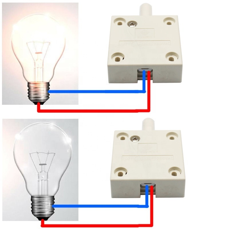 Cabinet Door Swing Closet Door Switch Hotel Cloakroom Door Switch Normally Closed Self-Reset Light Control Switch