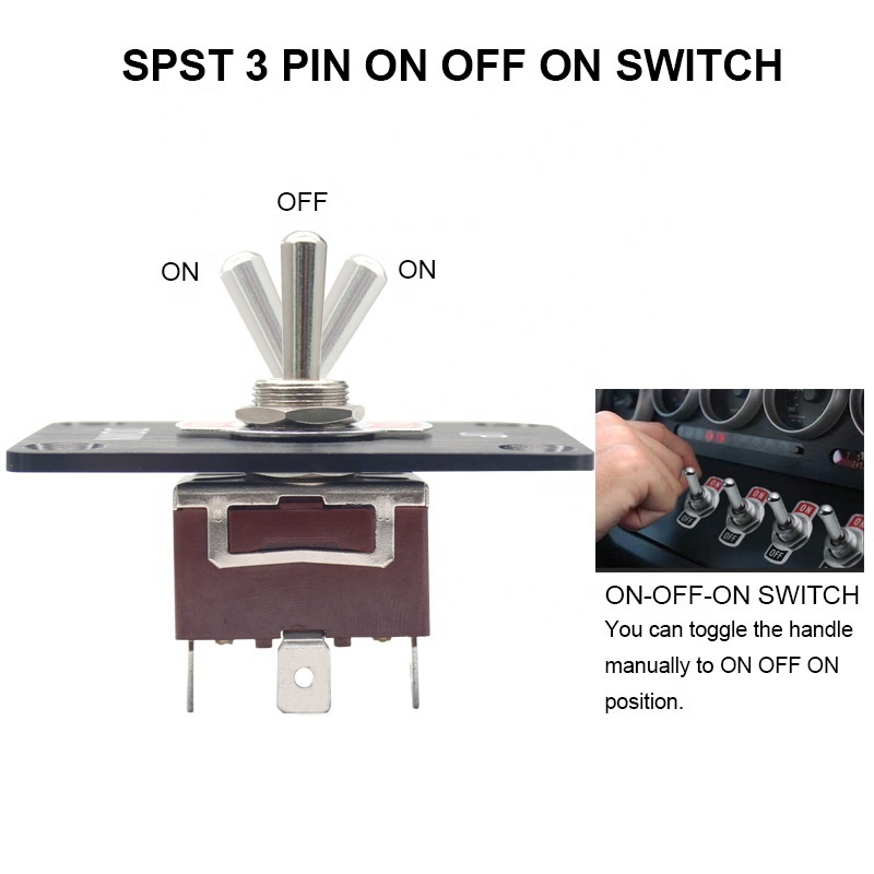 ON-OFF-ON Toggle Switch Position Momentary With Rainproof 15A 250VAC Single Pole ON-OFF Toggle Switch