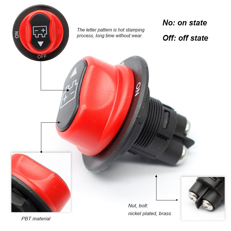 100A Battery Switch Battery Isolator Selector Switch Disconnect Waterproof Switch For Car Boat