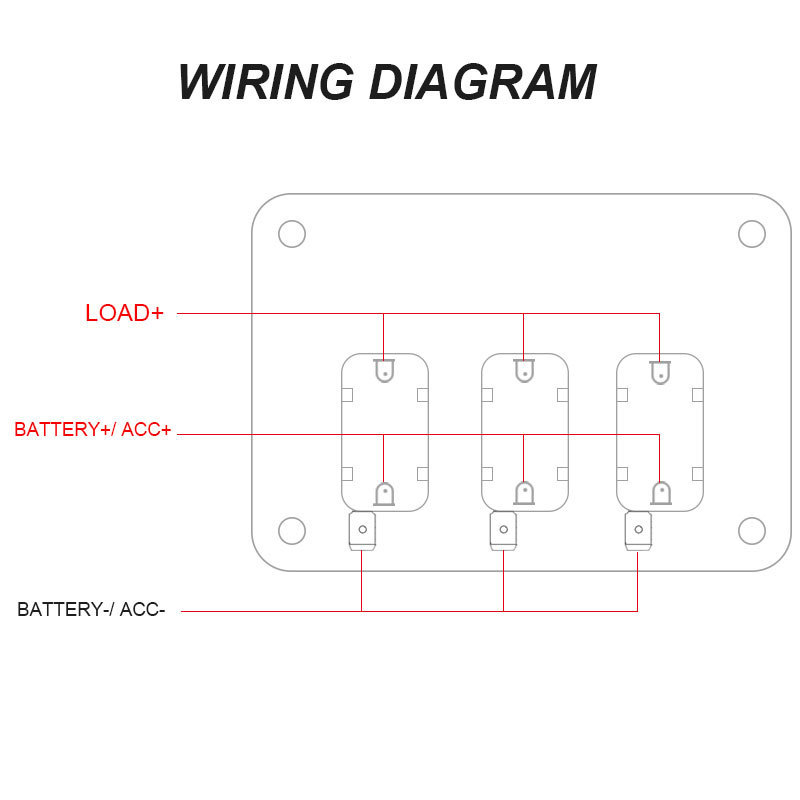 3 Gang Lighted Vehicle 20A Toggle Switch with Red Cover Waterproof ON-OFF Engine Start Racing Ignition Switch Panel