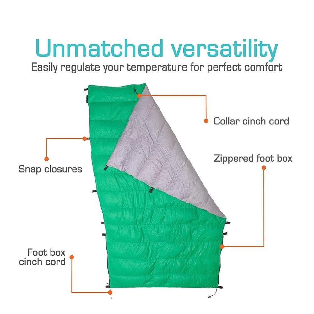 15 Degree Down Sleeping Quilt Ultralight Cold Weather 3 Season Quilt Perfect for Backcountry Camping Backpacking and Hammocks