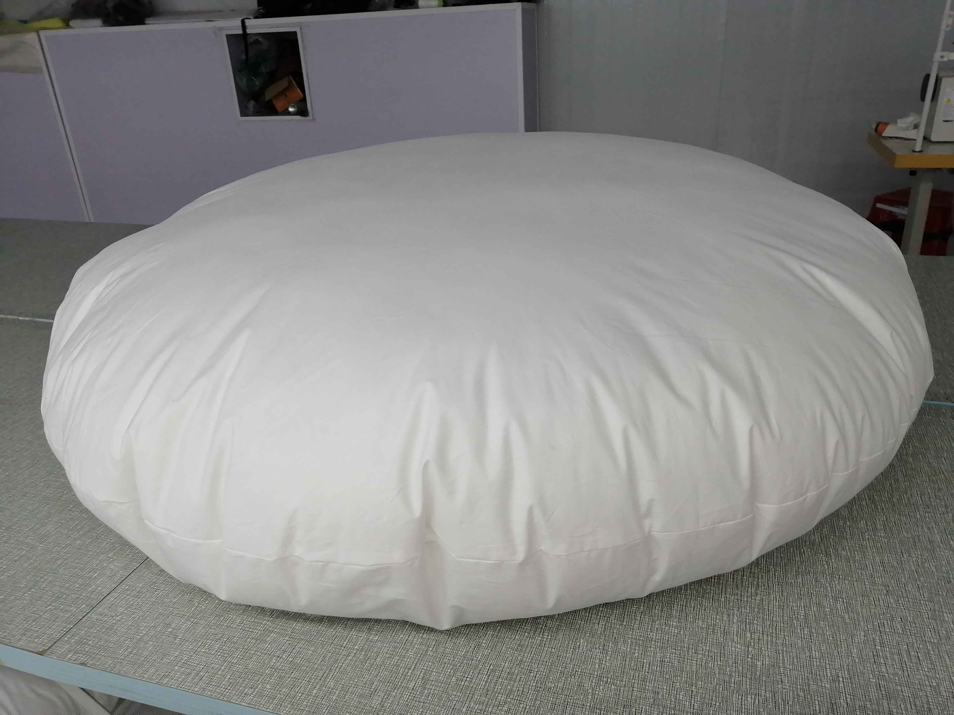 custom size large round floor cushion washed white goose feather filling insert round cushion