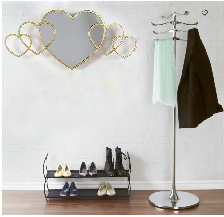 Mirrors(old) Metal Lovely Heart Shape Wall Mirror Home Decoration