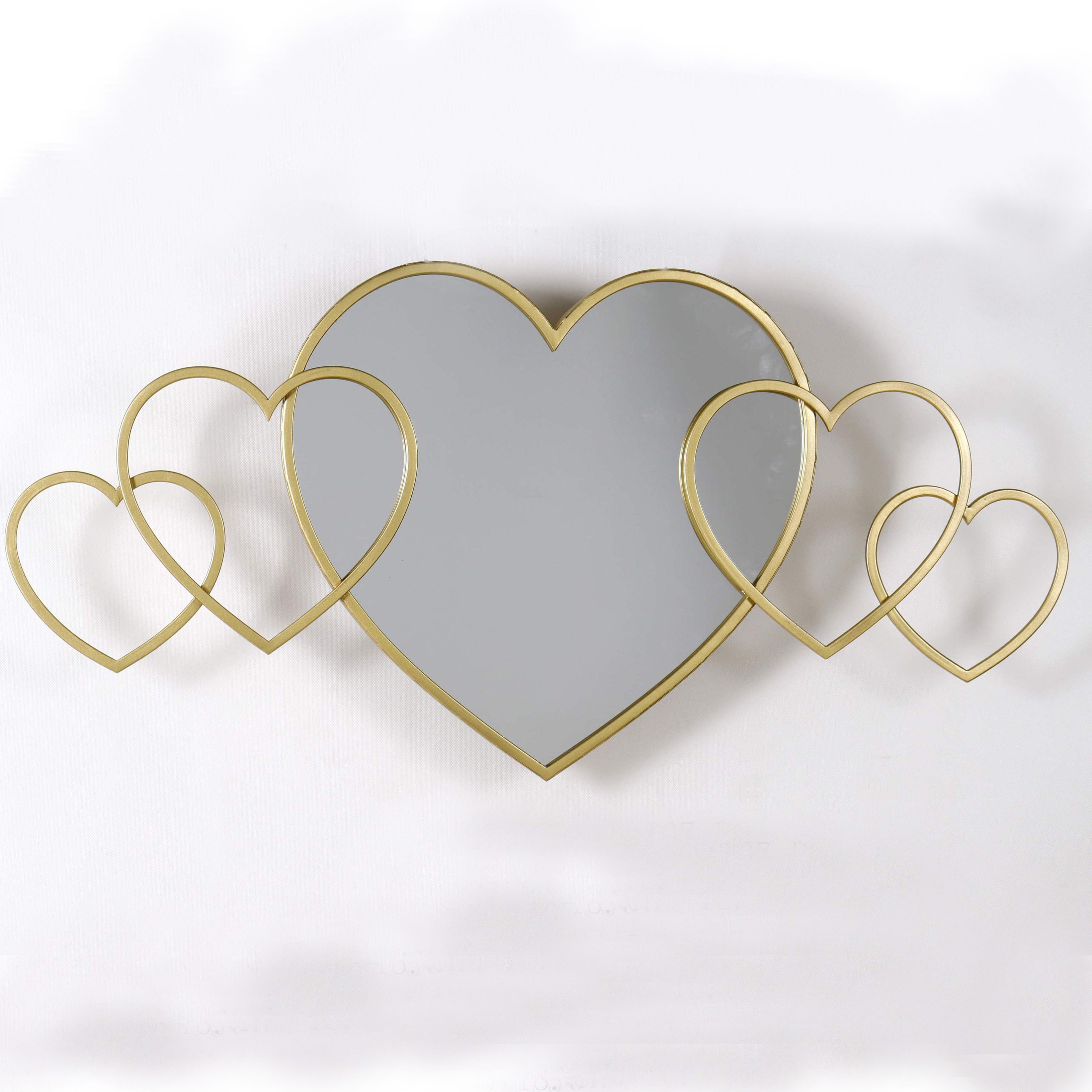 Mirrors(old) Metal Lovely Heart Shape Wall Mirror Home Decoration