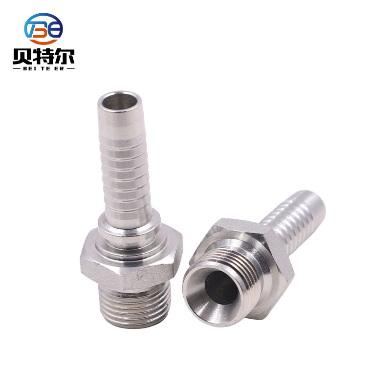 Full specification refer stainless steel 12612A-08-08 NPT male socketless hose fitting,hydraulic connection