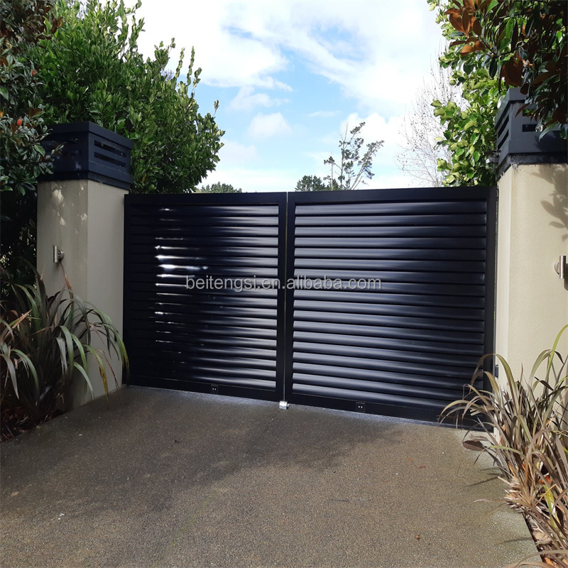 Aluminum slat fence Gate Aluminum louver Gate Sliding Louver Driveway Swing Gate