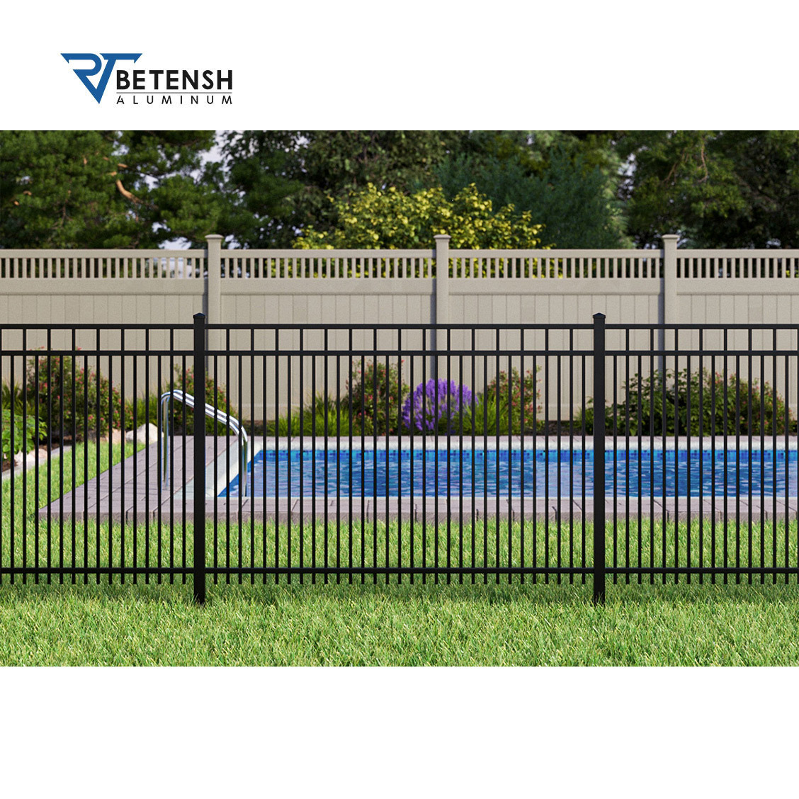 China Steel Fence Garden Gate Farm Front Side Door Yard Entry Swimming Pool Fence For Safety