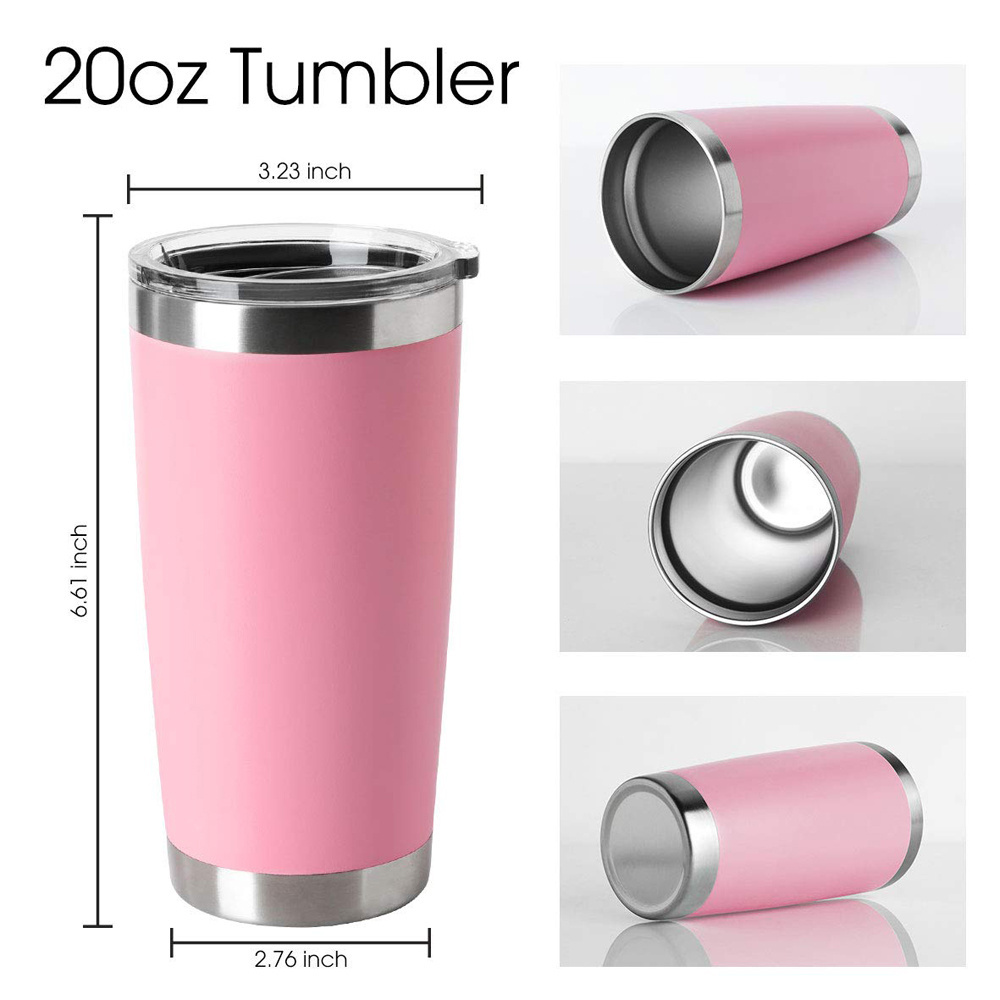 20oz Tumbler Stainless Steel Double Walled Insulated Tumbler Coffee Mug Vacuum Cups with Lid