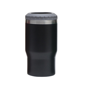 Popular Matte Black Stainless Steel Tumbler in Bulk Beer Can Cooler Holder 3 in 1 for Beer Can with Two lids